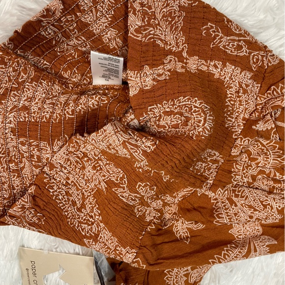 Paper crane fall color top with flower print | XS | NWT - Picture 5 of 6